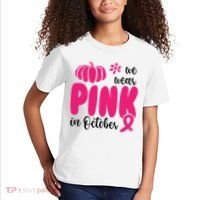 We Wear Pink In October Pumpkin Ribbon Kids T-Shirt thumb 2