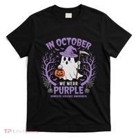 We Wear Purple Family Domestic Violence Awareness Halloween T-Shirt thumb 0