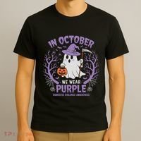 We Wear Purple Family Domestic Violence Awareness Halloween T-Shirt thumb 3