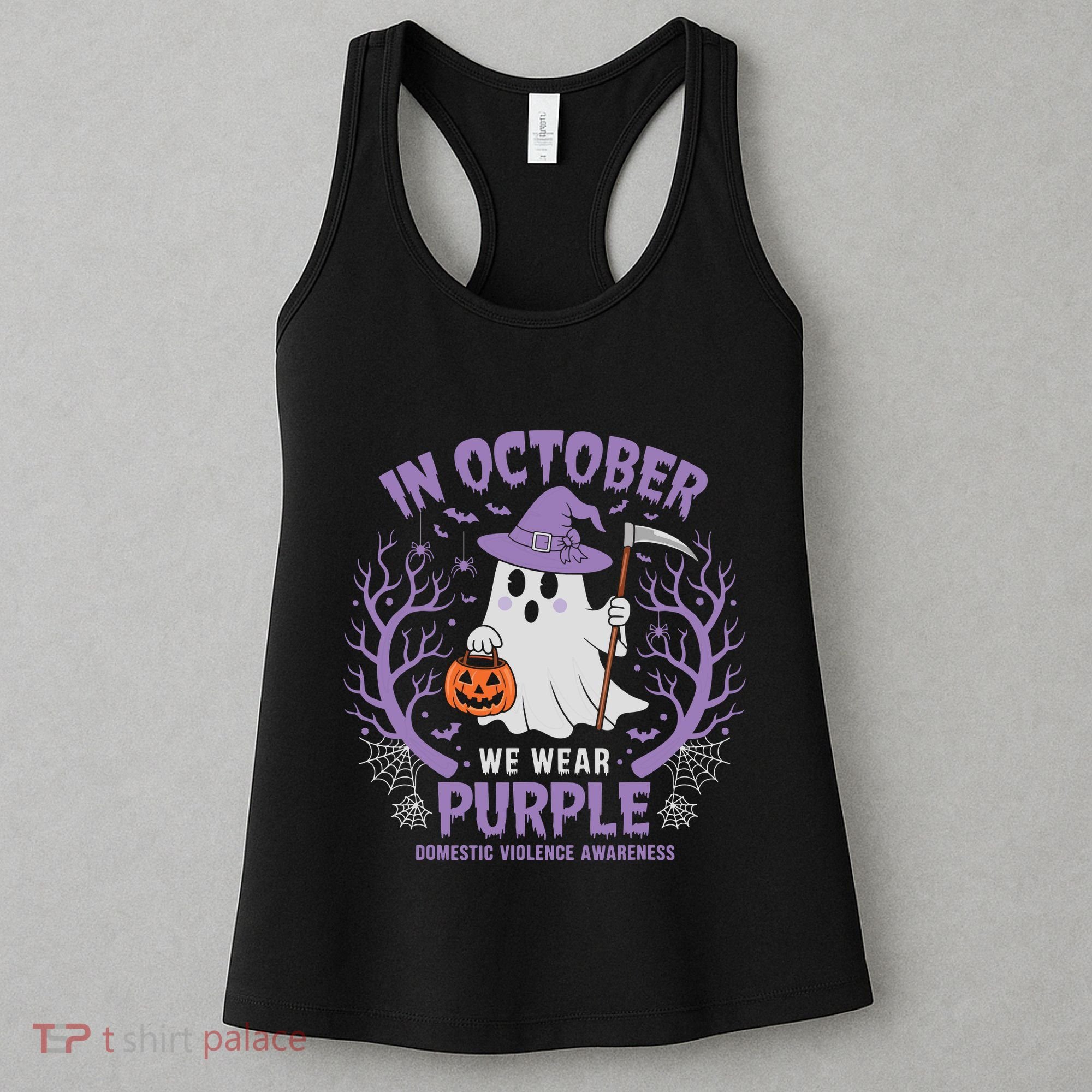 We Wear Purple Family Domestic Violence Awareness Halloween Women's Tank Top