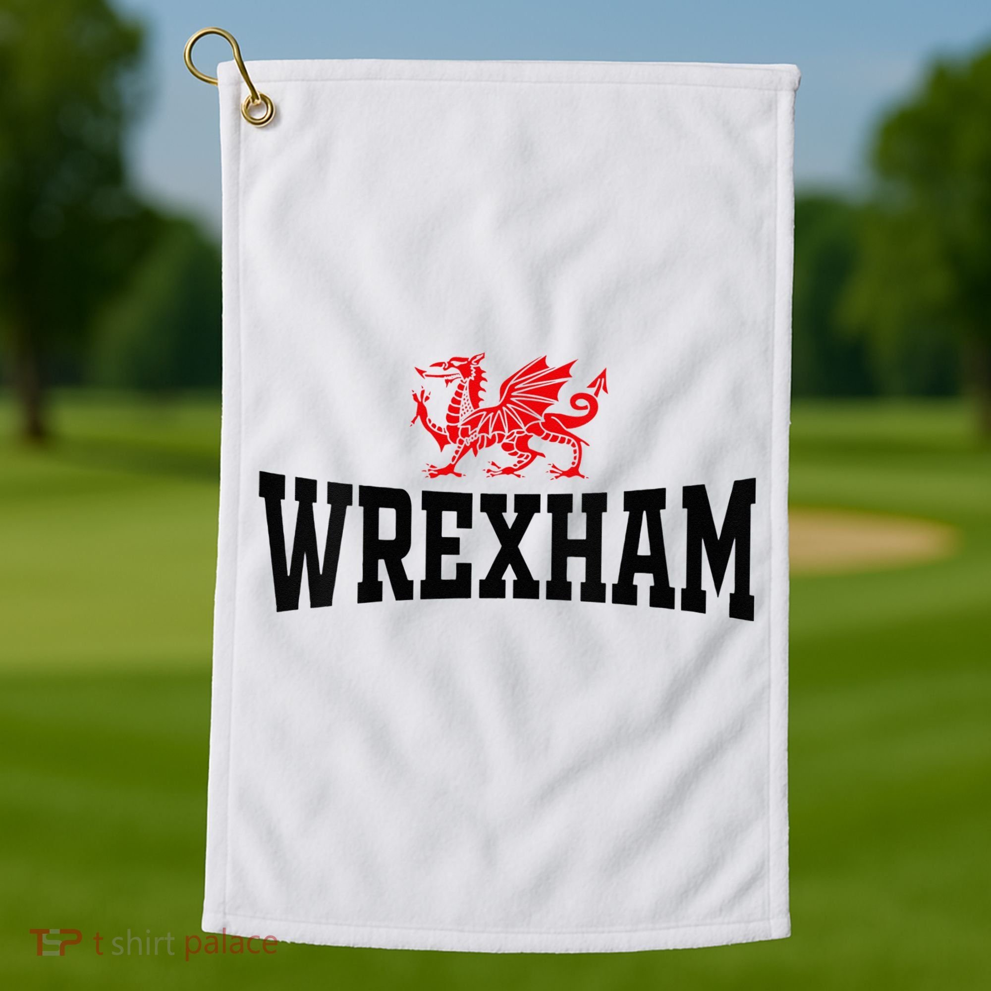 Wrexham Wales Red Dragon Wrecsam Golf Towel