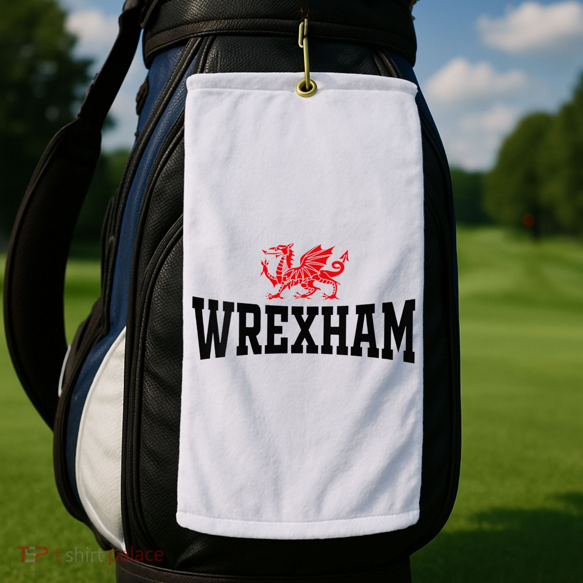 Wrexham Wales Red Dragon Wrecsam Golf Towel