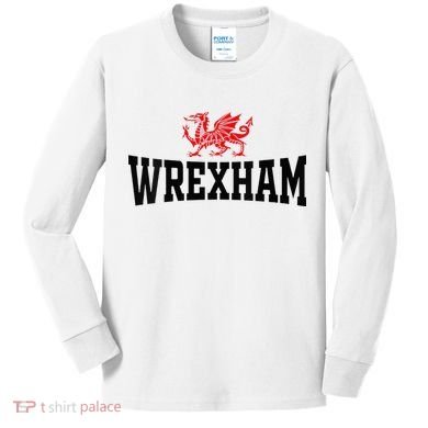 Wrexham Wales Red Dragon Wrecsam Kids Long Sleeve Shirt