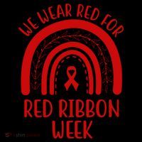 We Wear Red For Red Ribbon Week Rainbow Coffee Mug thumb 5