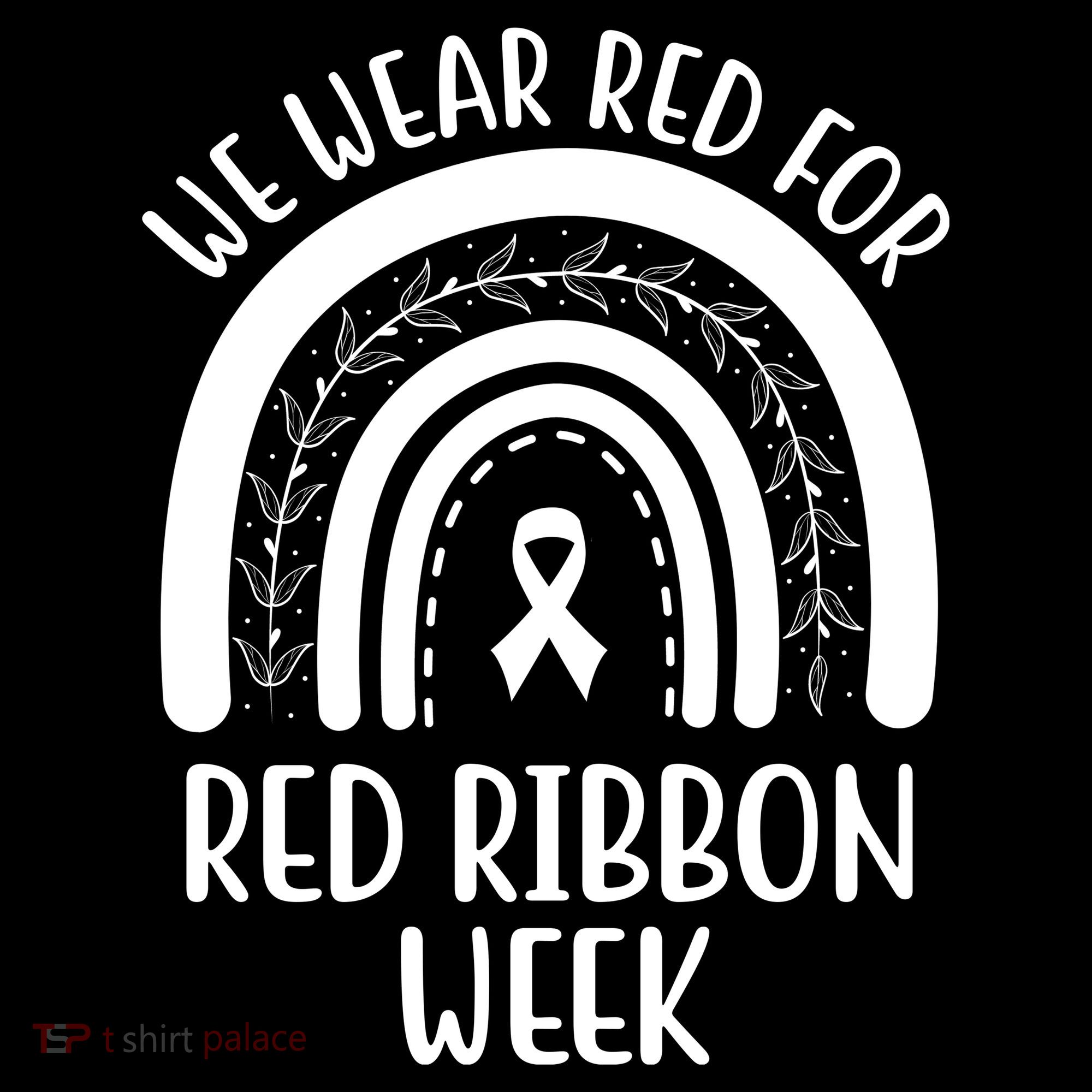 We Wear Red For Red Ribbon Week Rainbow Women's Hoodie
