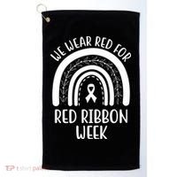 We Wear Red For Red Ribbon Week Rainbow Golf Towel thumb 0