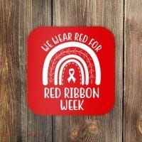 We Wear Red For Red Ribbon Week Rainbow Coaster thumb 0