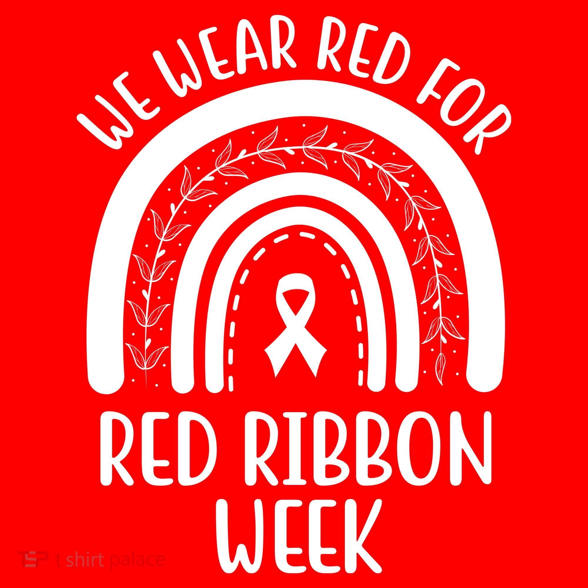 We Wear Red For Red Ribbon Week Rainbow Coaster