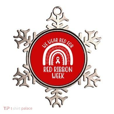 We Wear Red For Red Ribbon Week Rainbow Ornament
