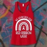 We Wear Red For Red Ribbon Week Rainbow Women's Tank Top thumb 3
