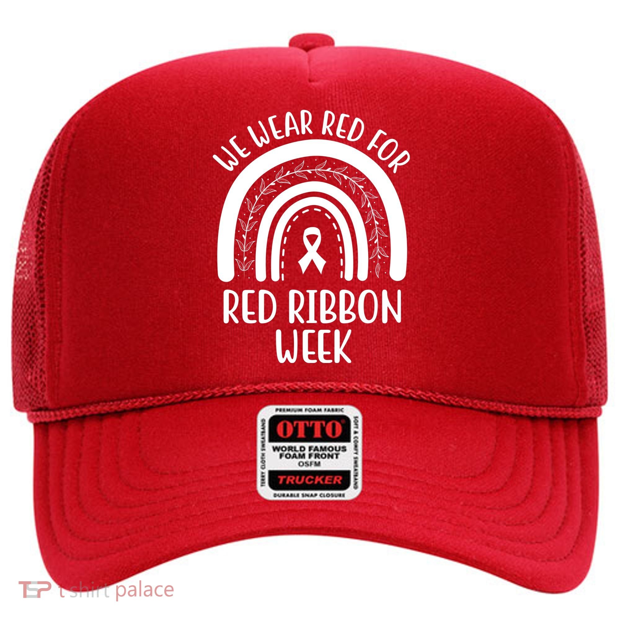We Wear Red For Red Ribbon Week Rainbow Hat