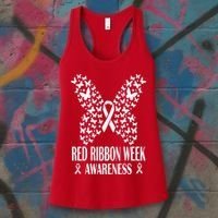 We Wear Red Ribbon Week Drug free Red Ribbon Week Awareness Women's Tank Top thumb 3
