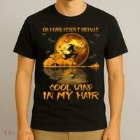 Women Witch Riding Brooms On A Dark Desert Highways Halloween T-Shirt thumb 3