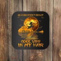 Women Witch Riding Brooms On A Dark Desert Highways Halloween Coaster thumb 0