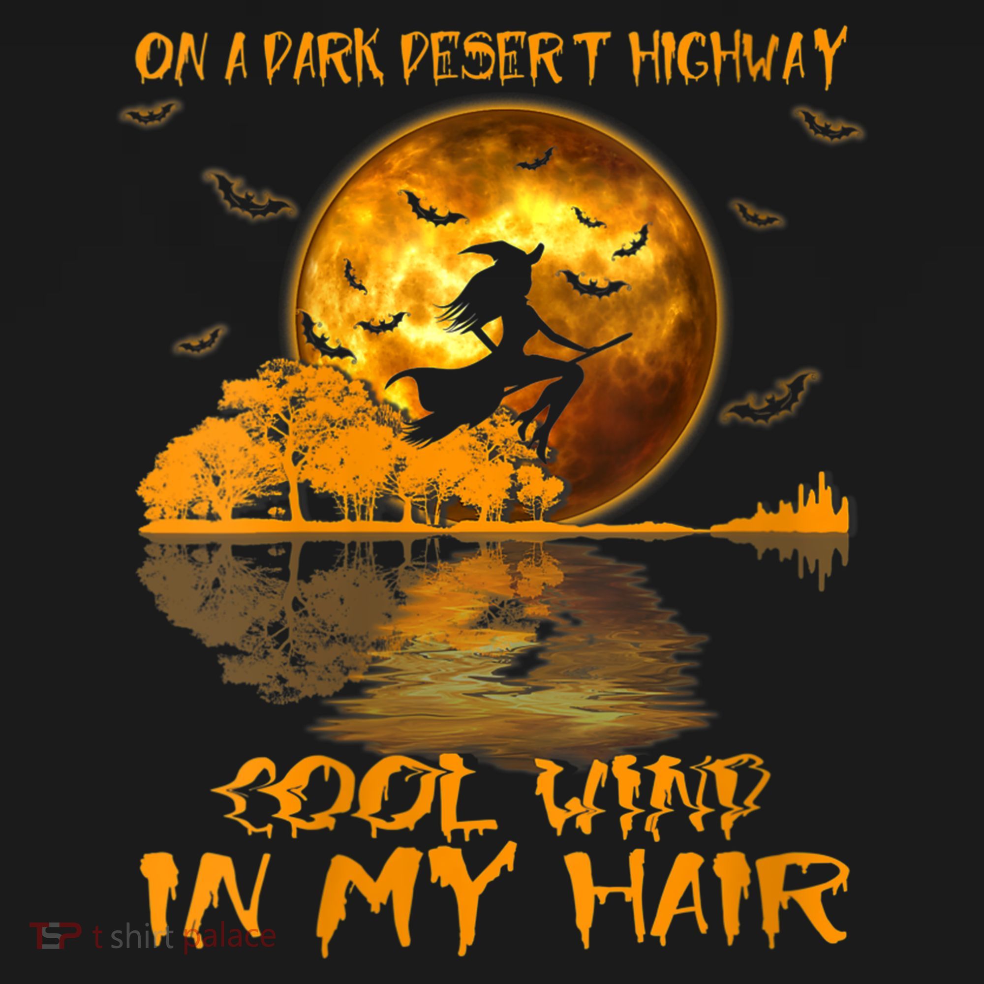 Women Witch Riding Brooms On A Dark Desert Highways Halloween Mousepad