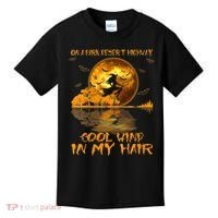 Women Witch Riding Brooms On A Dark Desert Highways Halloween Kids T-Shirt thumb 0