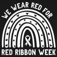We Wear Red For Red Ribbon Week Awareness Rainbow Bucket Hat thumb 4