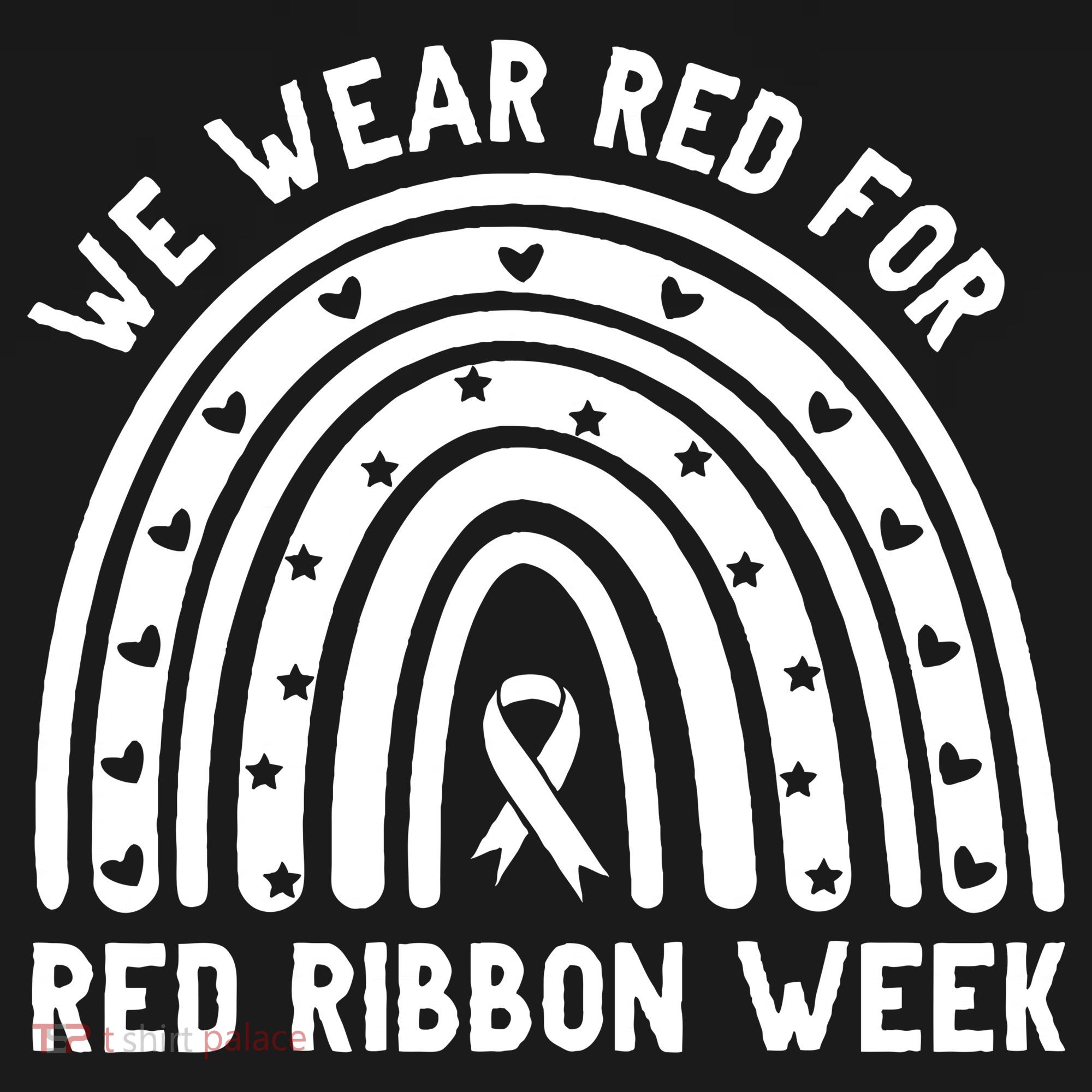 We Wear Red For Red Ribbon Week Awareness Rainbow Women's Hoodie