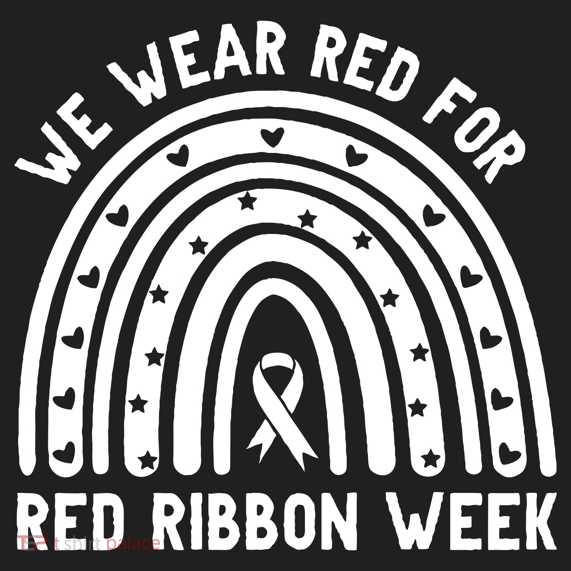 We Wear Red For Red Ribbon Week Awareness Rainbow Golf Towel