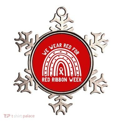 We Wear Red For Red Ribbon Week Awareness Rainbow Ornament