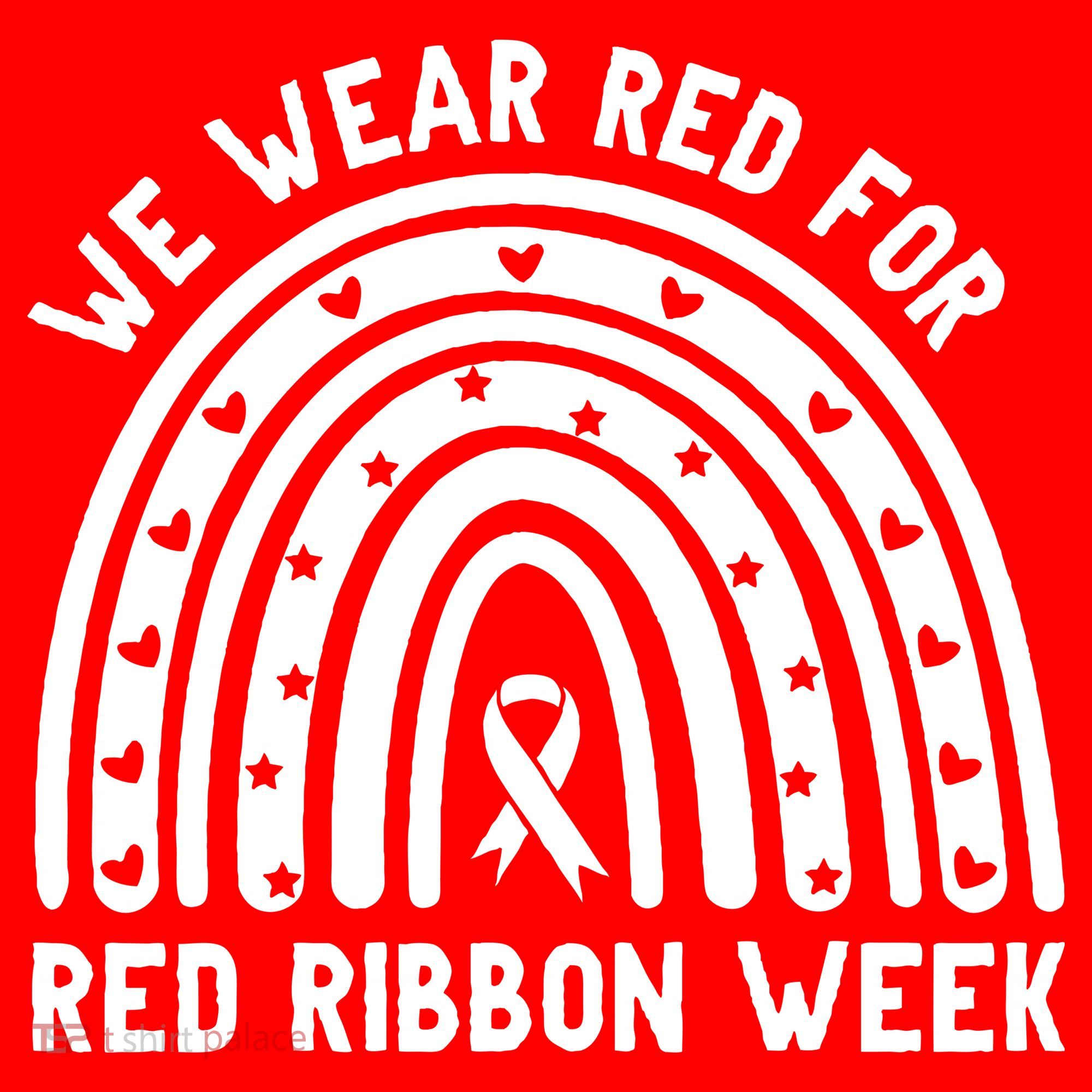 We Wear Red For Red Ribbon Week Awareness Rainbow Women's Tank Top