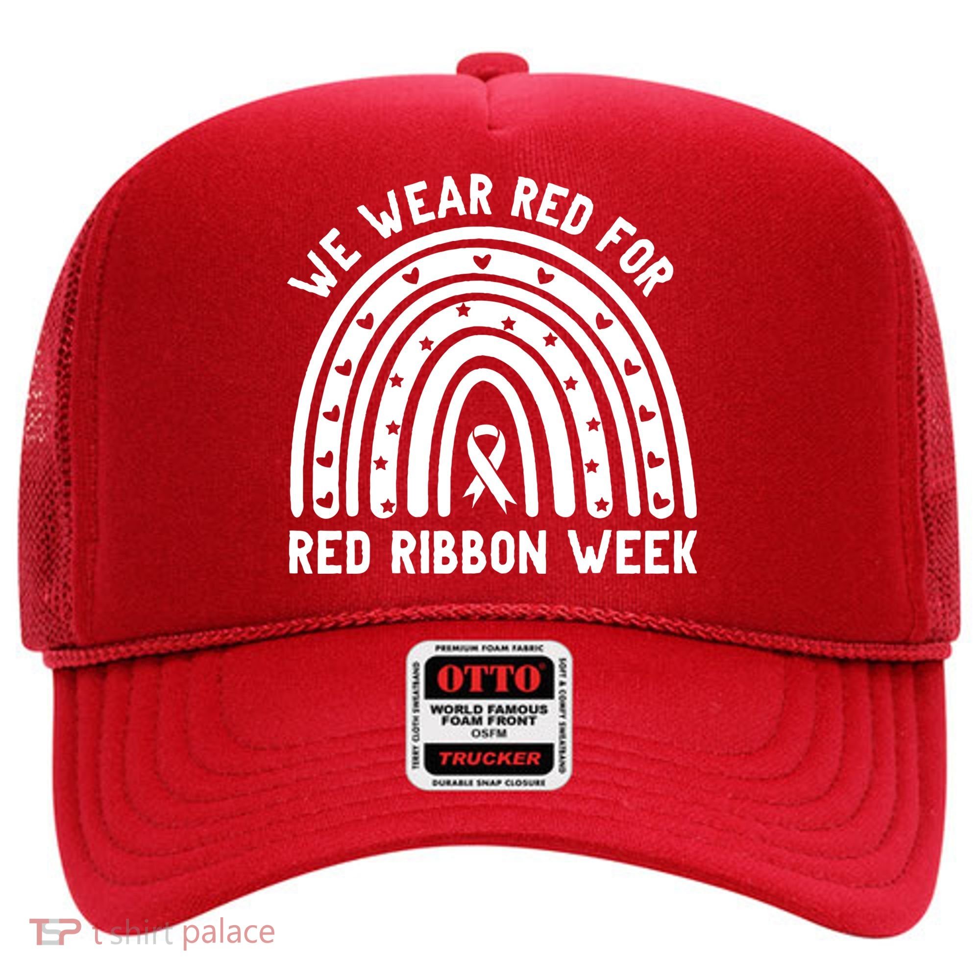 We Wear Red For Red Ribbon Week Awareness Rainbow Hat