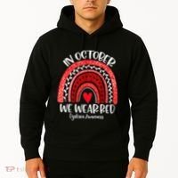 We Wear Red Dyslexia Awareness Month Dyslexia Boho Rainbow Hoodie thumb 2