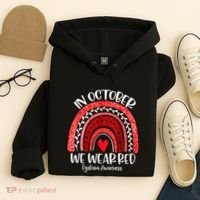 We Wear Red Dyslexia Awareness Month Dyslexia Boho Rainbow Hoodie thumb 4
