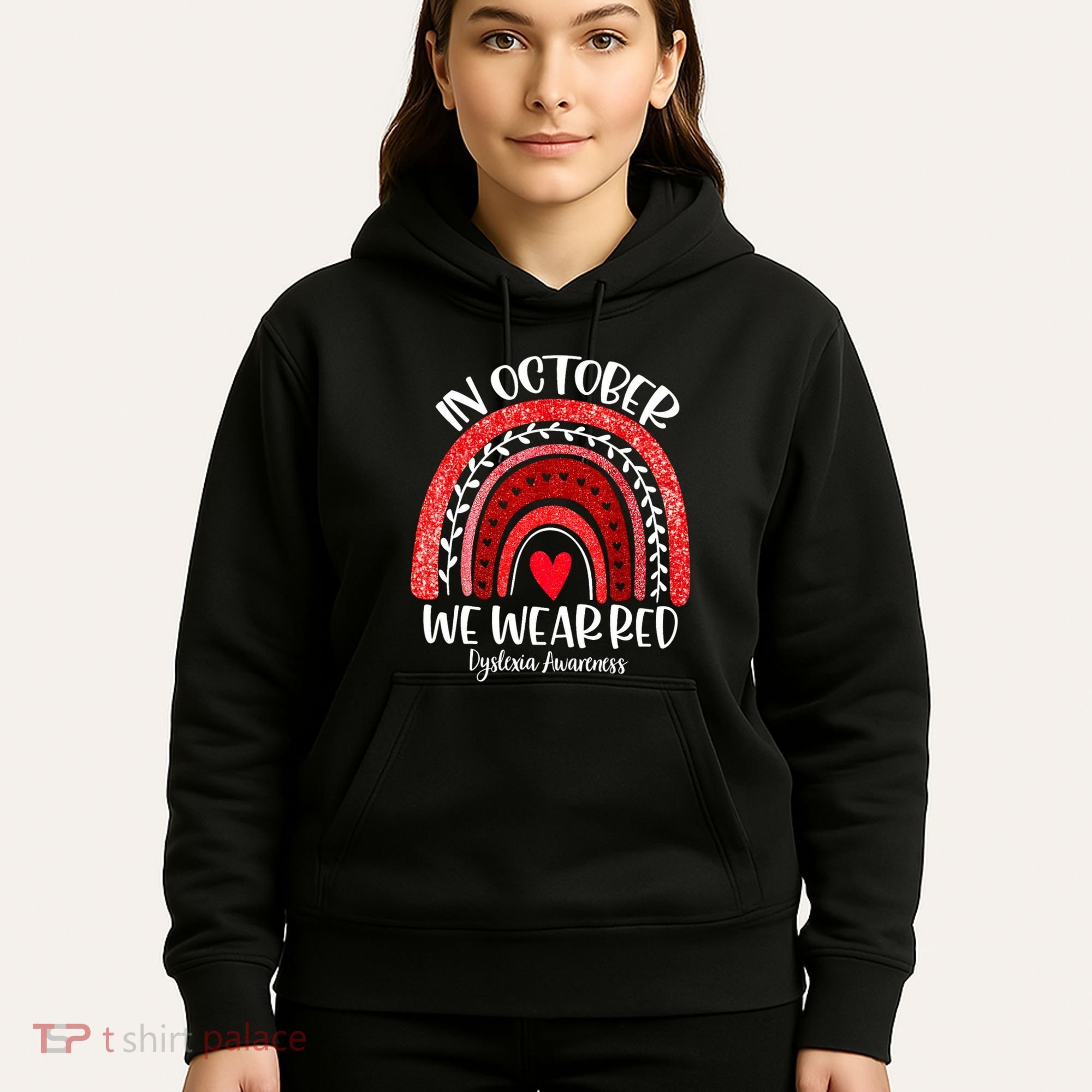 We Wear Red Dyslexia Awareness Month Dyslexia Boho Rainbow Hoodie