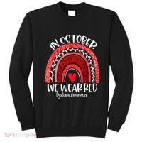 We Wear Red Dyslexia Awareness Month Dyslexia Boho Rainbow Sweatshirt thumb 0