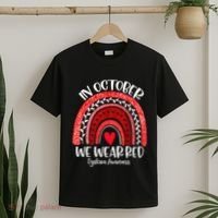 We Wear Red Dyslexia Awareness Month Dyslexia Boho Rainbow T-Shirt thumb 2