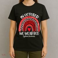We Wear Red Dyslexia Awareness Month Dyslexia Boho Rainbow T-Shirt thumb 4