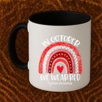 We Wear Red Dyslexia Awareness Month Dyslexia Boho Rainbow Coffee Mug thumb 2