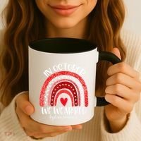 We Wear Red Dyslexia Awareness Month Dyslexia Boho Rainbow Coffee Mug thumb 3