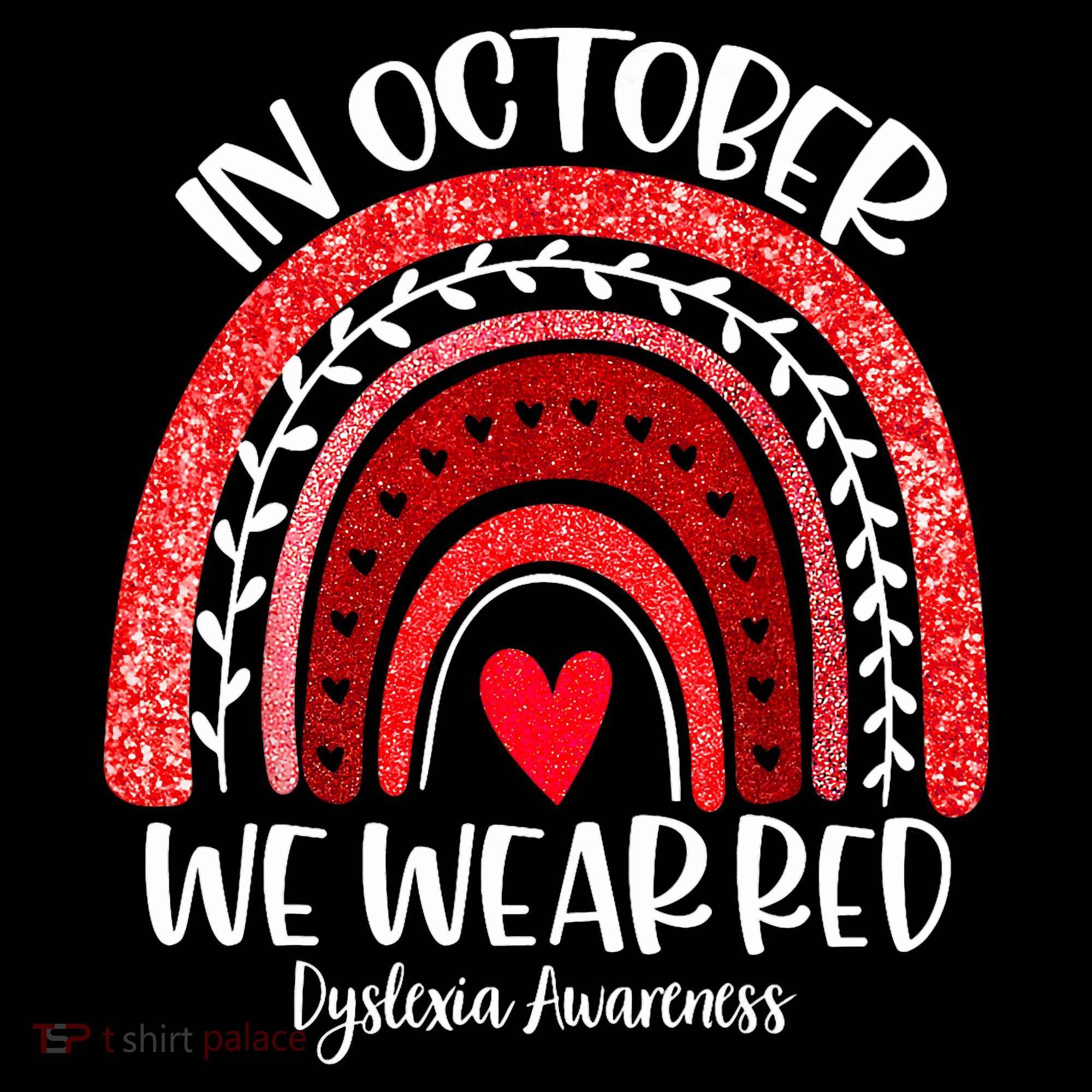We Wear Red Dyslexia Awareness Month Dyslexia Boho Rainbow Coffee Mug