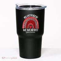 We Wear Red Dyslexia Awareness Month Dyslexia Boho Rainbow Tumbler thumb 0