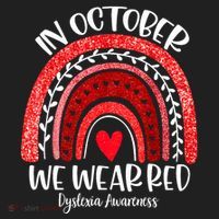 We Wear Red Dyslexia Awareness Month Dyslexia Boho Rainbow Hat thumb 2