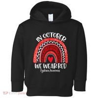 We Wear Red Dyslexia Awareness Month Dyslexia Boho Rainbow Toddler Hoodie thumb 0