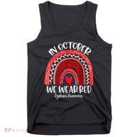 We Wear Red Dyslexia Awareness Month Dyslexia Boho Rainbow Tank Top thumb 0