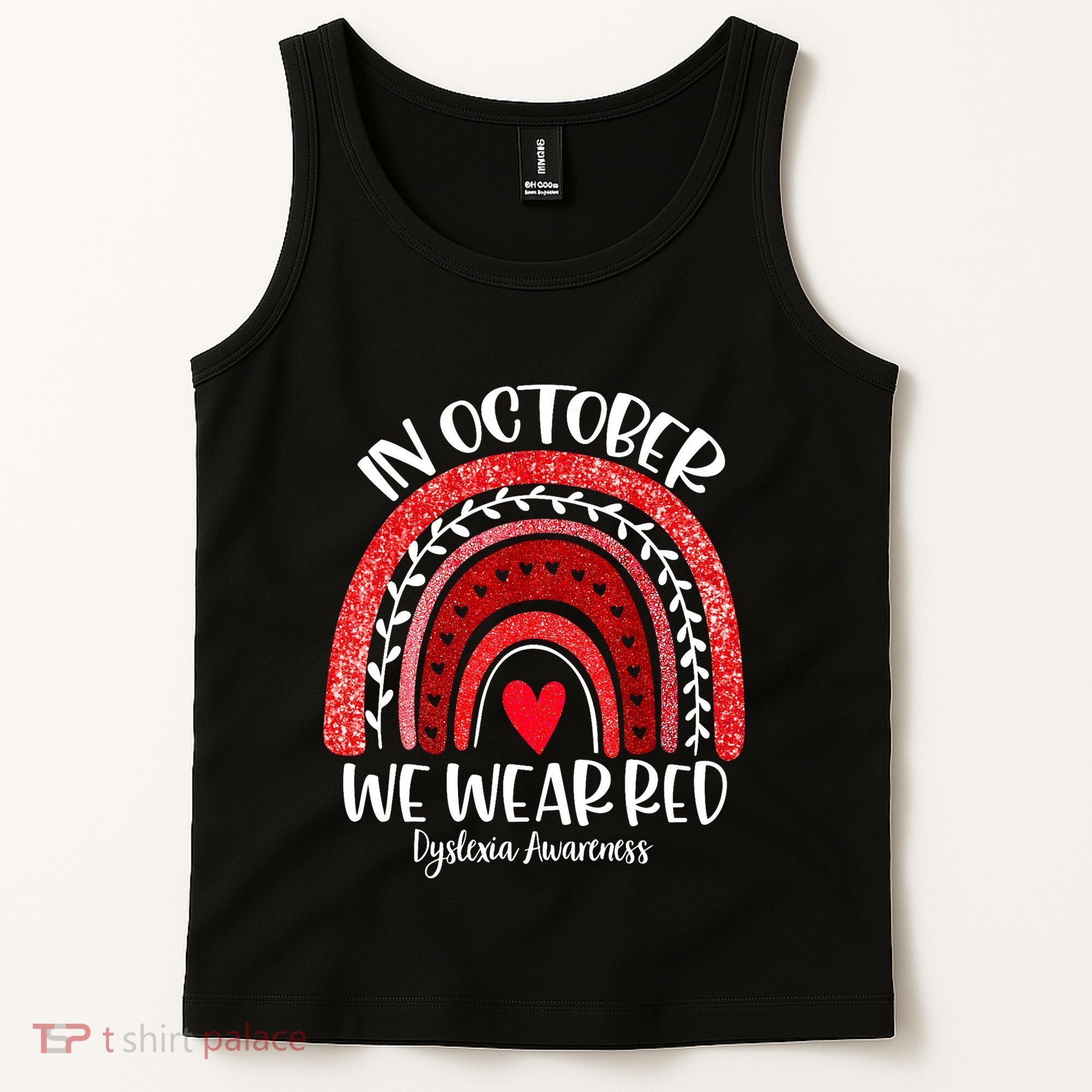 We Wear Red Dyslexia Awareness Month Dyslexia Boho Rainbow Tank Top