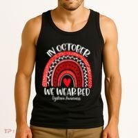 We Wear Red Dyslexia Awareness Month Dyslexia Boho Rainbow Tank Top thumb 3