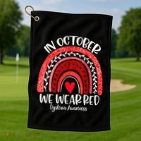 We Wear Red Dyslexia Awareness Month Dyslexia Boho Rainbow Golf Towel thumb 1