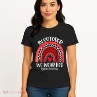 We Wear Red Dyslexia Awareness Month Dyslexia Boho Rainbow Women's T-Shirt thumb 4