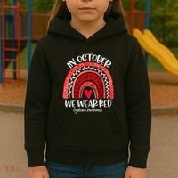 We Wear Red Dyslexia Awareness Month Dyslexia Boho Rainbow Kids Hoodie thumb 3