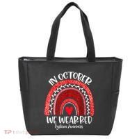 We Wear Red Dyslexia Awareness Month Dyslexia Boho Rainbow Tote Bag thumb 0