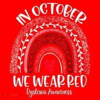 We Wear Red Dyslexia Awareness Month Dyslexia Boho Rainbow Santa Hat thumb 1