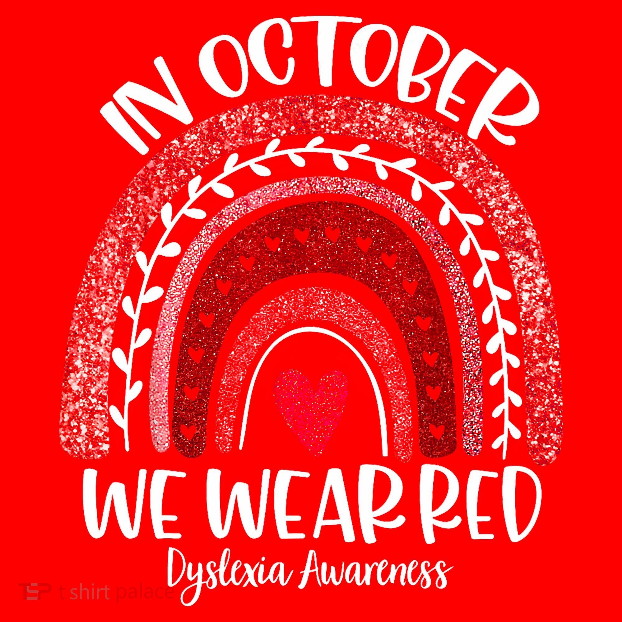 We Wear Red Dyslexia Awareness Month Dyslexia Boho Rainbow Santa Hat