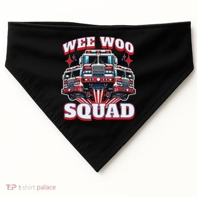 Wee Woo Squad Firefighter Fire Trucks USA-Made Doggie Bandana
