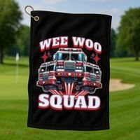 Wee Woo Squad Firefighter Fire Trucks Golf Towel thumb 1