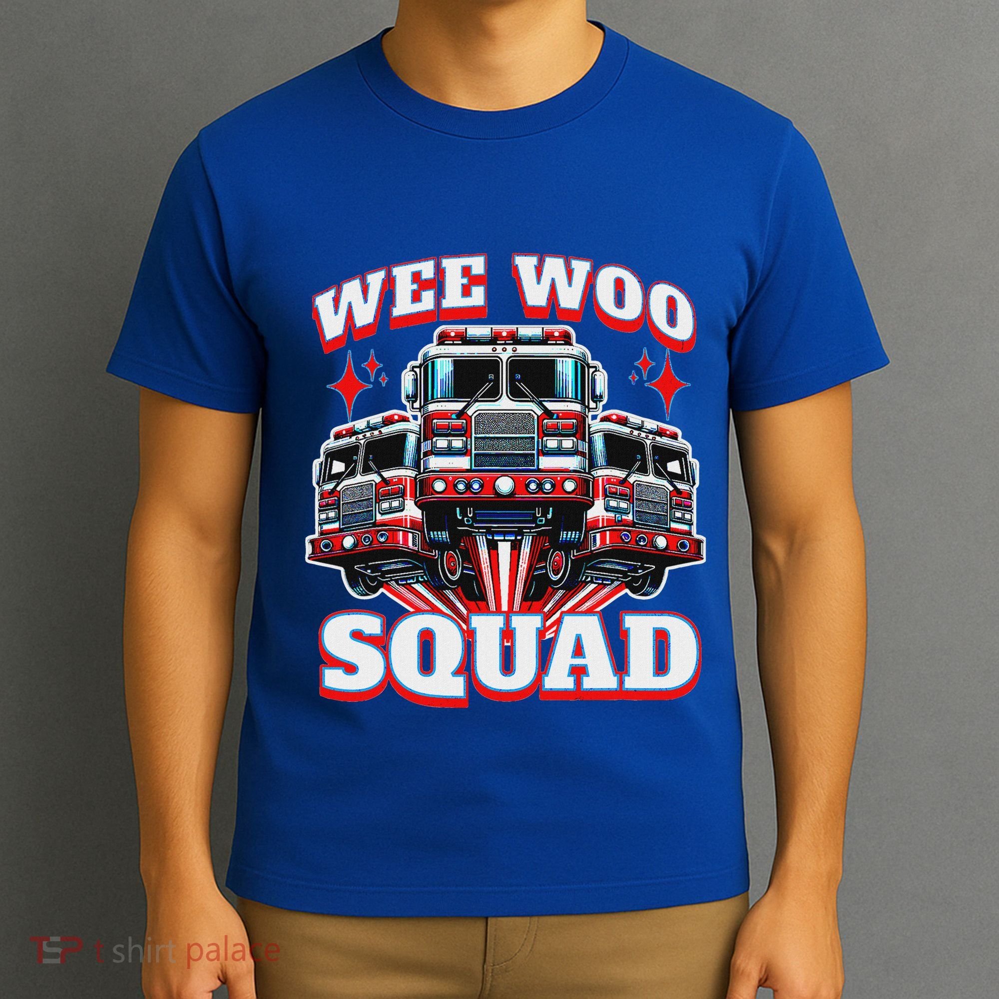 Wee Woo Squad Firefighter Fire Trucks T-Shirt
